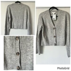 Rib knit cardigan